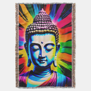 Buddha Neon Decor Throw Blanket