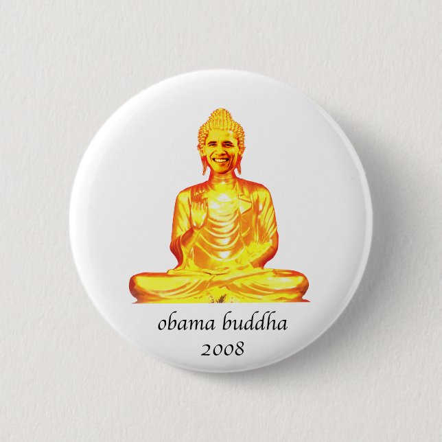 buddha obama 2 inch round button (Front)