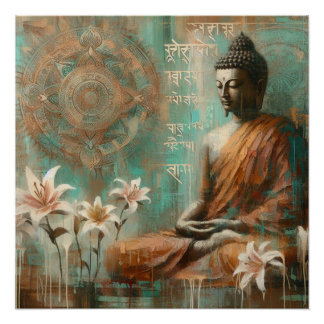 BUDDHA OIL PAINTING #7 POSTER