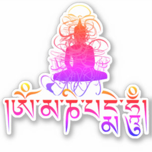 Buddha Om Mani Padme Hum Buddhist Mantra Coloured