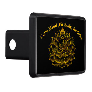 Buddha on Lotus Flower Trailer Hitch Cover