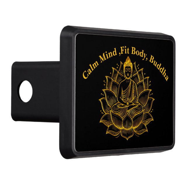 Buddha on Lotus Flower Trailer Hitch Cover (Right)