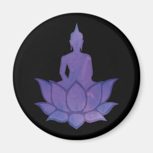Buddha on Lotus Purple Magnet