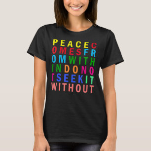 Buddha Peace Rainbow Inspirational Quote T-Shirt