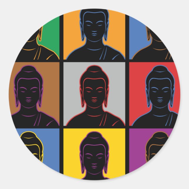 Buddha Pop Art Classic Round Sticker (Front)