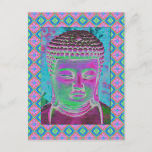 Buddha Pop in Magenta and Turquoise Postcard