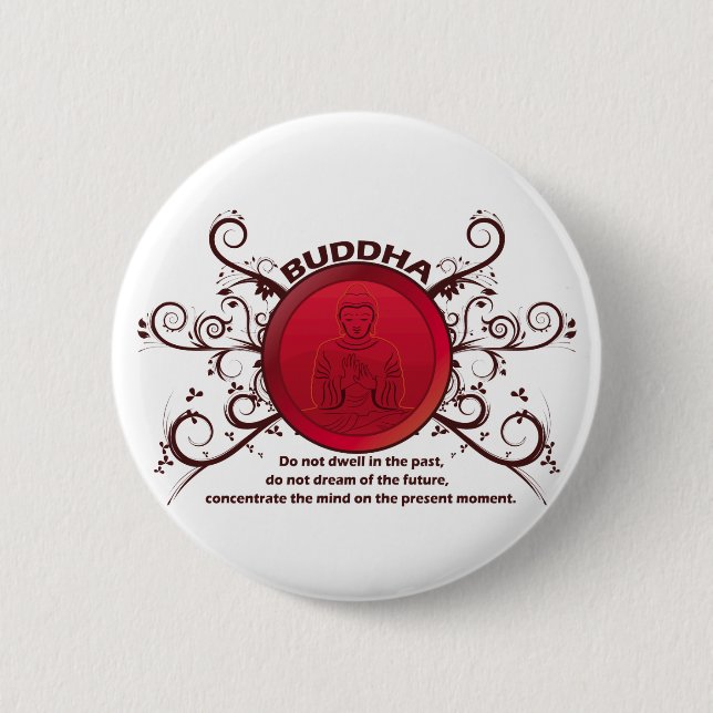 Buddha Present Moment 2 Inch Round Button (Front)