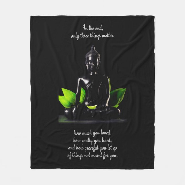 Buddha Quote 3 fleece blanket (Front)