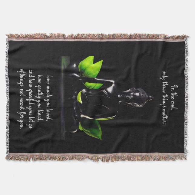 Buddha Quote 3 throw blanket (Front)