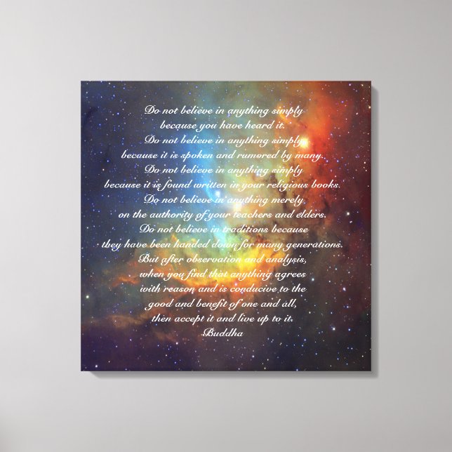Buddha quote Do not believe News Today Canvas Print (Front)
