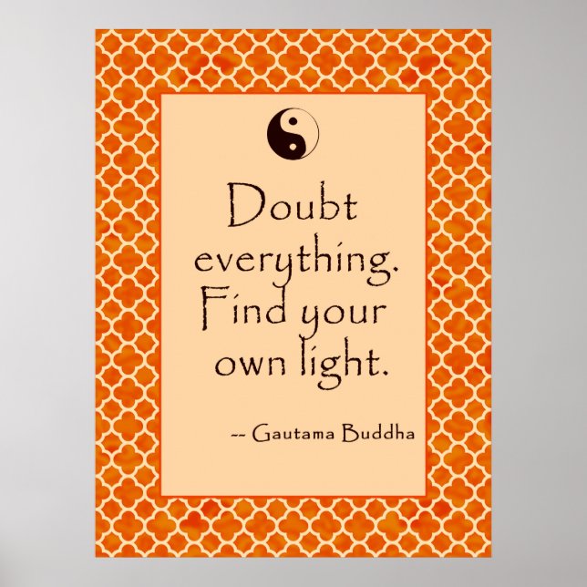 Buddha Quote Doubt Everything....  Posters (Front)