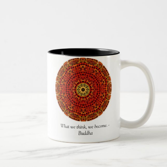 Buddha quote inspire motivational Two-Tone coffee mug (Right)