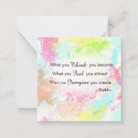 *~ Buddha Quote Pastel Watercolor  AP62  Note Card