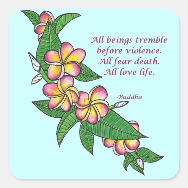 Buddha Quote Square Sticker (Front)