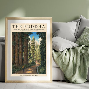 Buddha Quote Wall Art   Japanese Forest Landscape