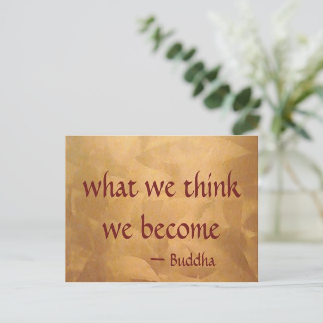 Buddha Quote What We Think We Become Copper Card (Standing Front)