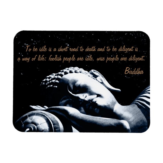 Buddha Quotes & Sleeping Buddha / Under Stars sky Magnet (Horizontal)