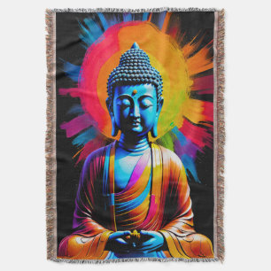 Buddha - Rays of Tranquil Throw Blanket
