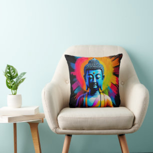 Buddha - Rays of Tranquil Throw Pillow