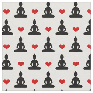 Buddha & Red Heart fashion Fabric /Buddhism Yoga