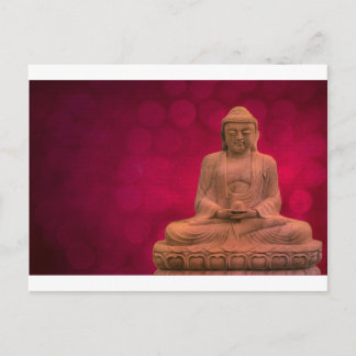 buddha red postcard