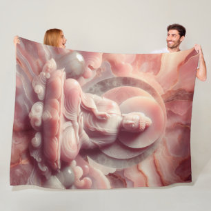 Buddha Rose Quartz 01 Fleece Blanket