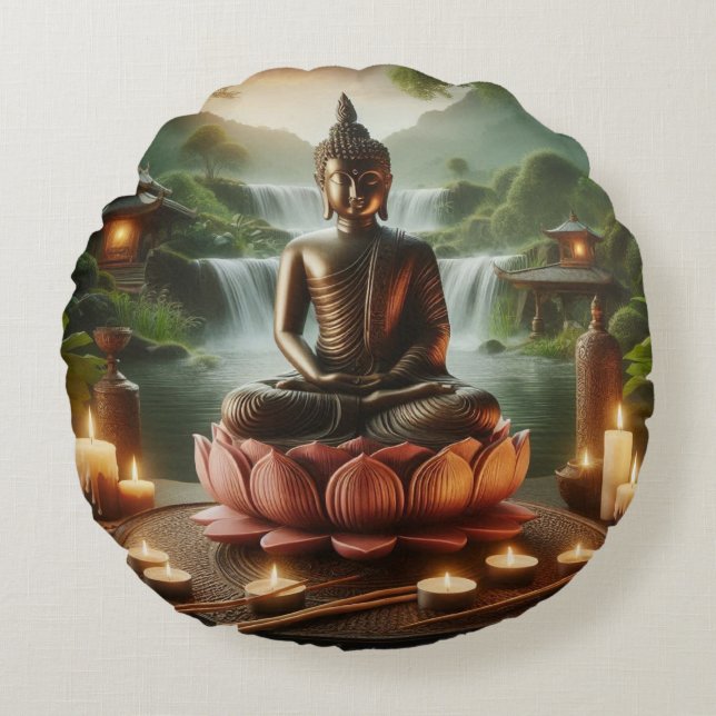 Buddha Round Pillow (Front)