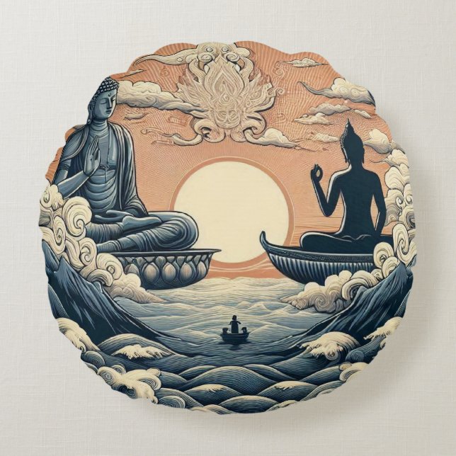 Buddha Round Pillow (Front)