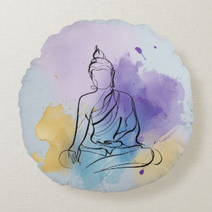 Buddha Round Pillow Peaceful Zen