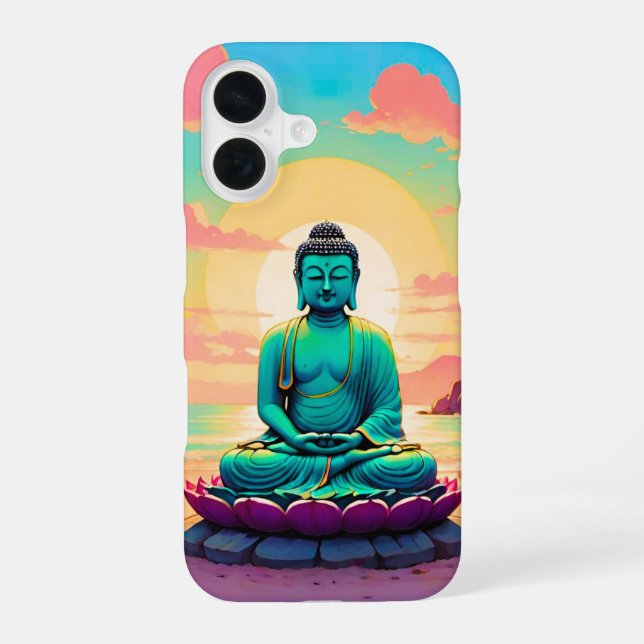 Buddha’s Sunset Reflection iPhone 16 Case (Back)