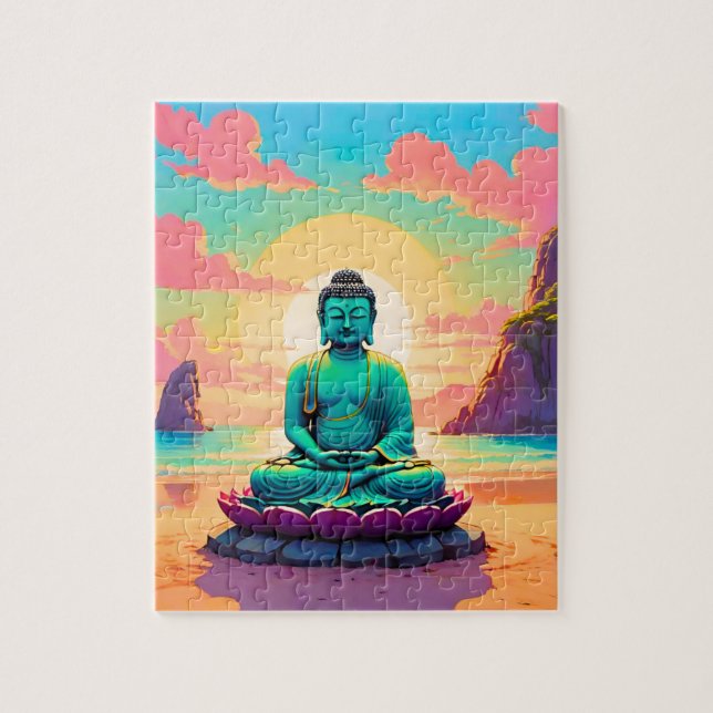 Buddha’s Sunset Reflection Jigsaw Puzzle (Vertical)