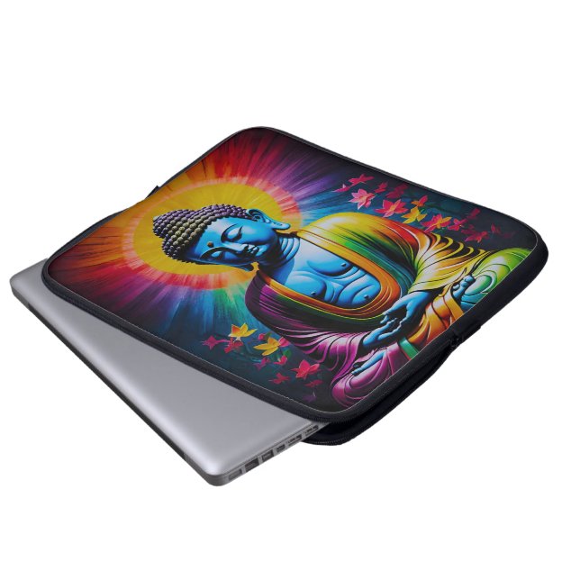 Buddha Sacred Rays of Peace Laptop Sleeve (Front Bottom)