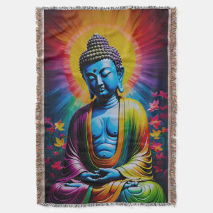 Buddha Sacred Rays of Peace Throw Blanket