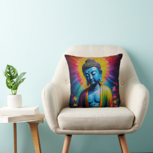 Buddha Sacred Rays of Peace Throw Pillow