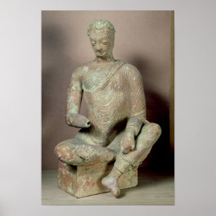 Buddha seated in meditation, from Fondukistan Poster