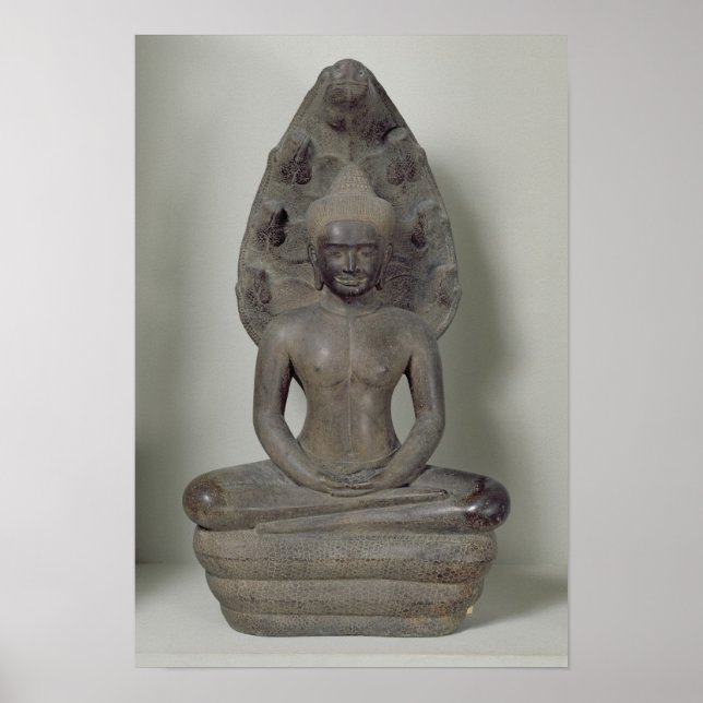 Buddha seated in meditation on the Naga, Angkor Poster (Front)