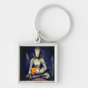 Buddha Shakyamuni, Flower, Himalayas - Nepal Keychain