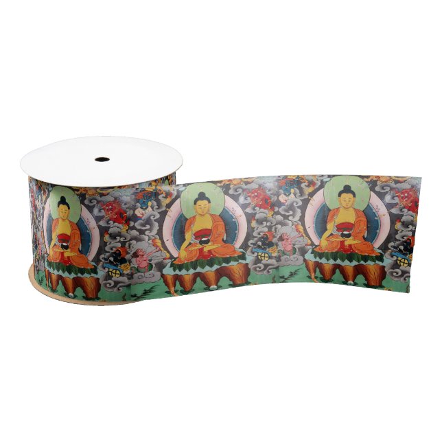 Buddha Shakyamuni Ribbon, large, Tibet / Nepal Satin Ribbon (Spool)