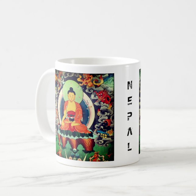 Buddha Shakyamuni - The Himalayas, Dharma Coffee Mug (Front Left)