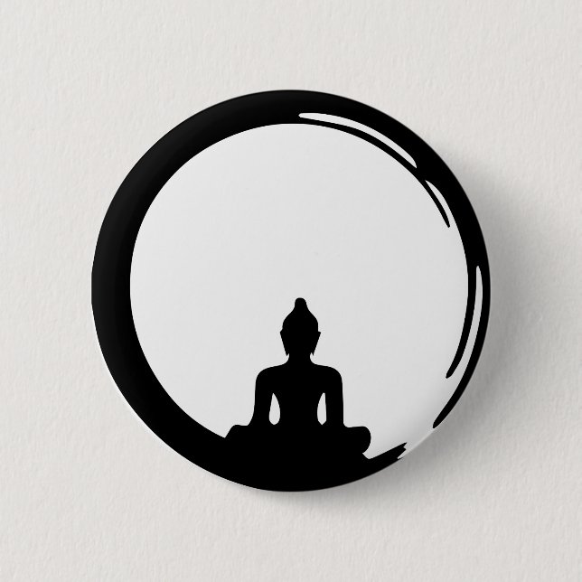 Buddha silent 2 inch round button (Front)