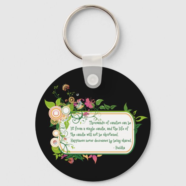 Buddha Single Candle Quote Keychain (Front)