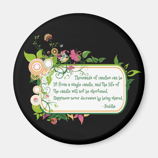 Buddha Single Candle Quote Magnet (Front)