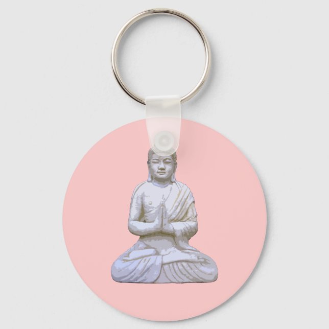 Buddha Sitting ~ Buddhist Buddhism Keychain (Front)