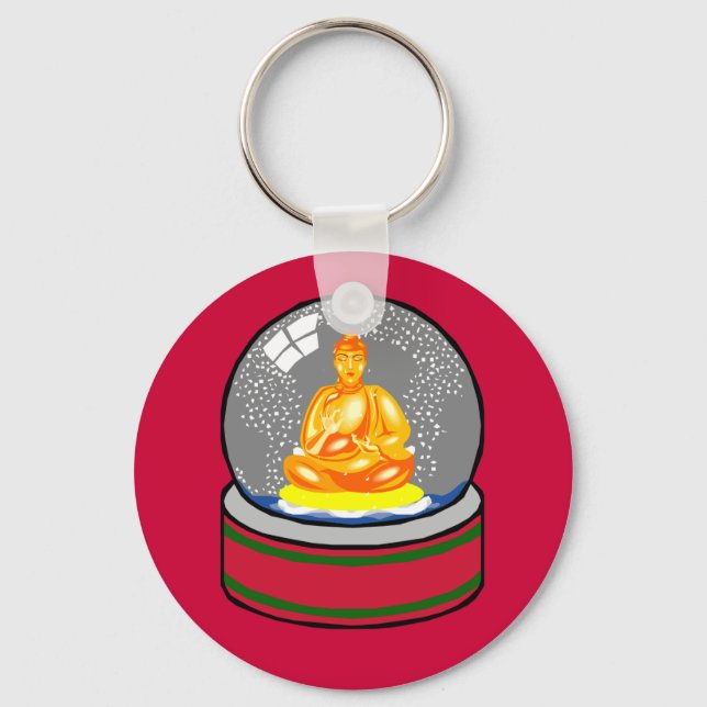 Buddha Snow Globe Keychain (Front)