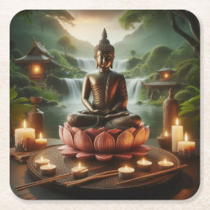 Buddha Square Paper Coaster