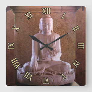 Buddha Square Wall Clock
