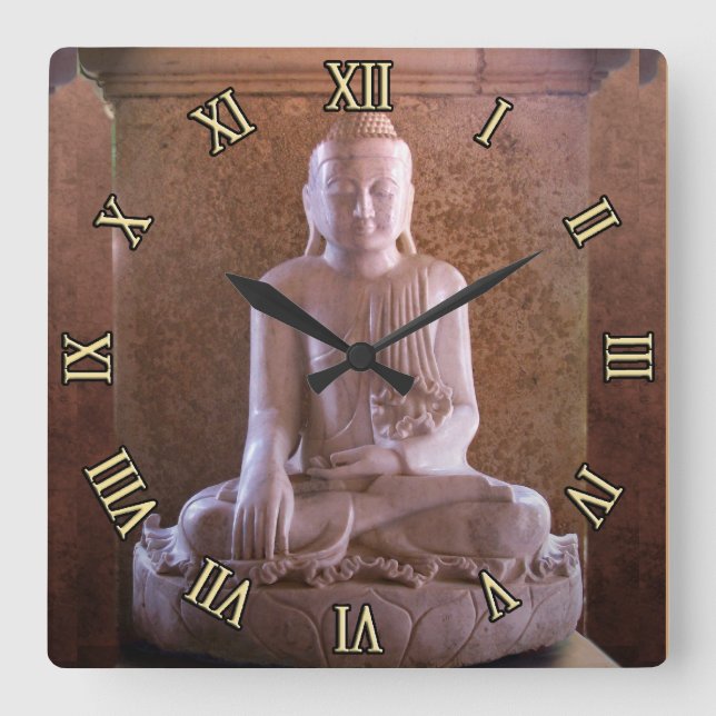 Buddha Square Wall Clock (Front)