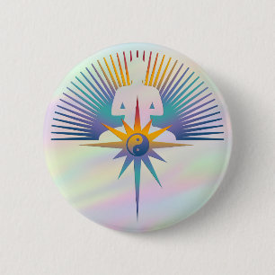 Buddha Star 3D coloured light 2 Inch Round Button