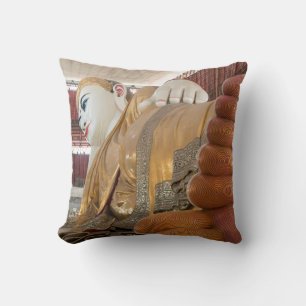 Buddha Statue Feet Throw Pillow