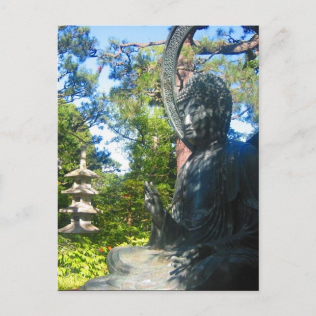 buddha statue gardens postcard (Front)